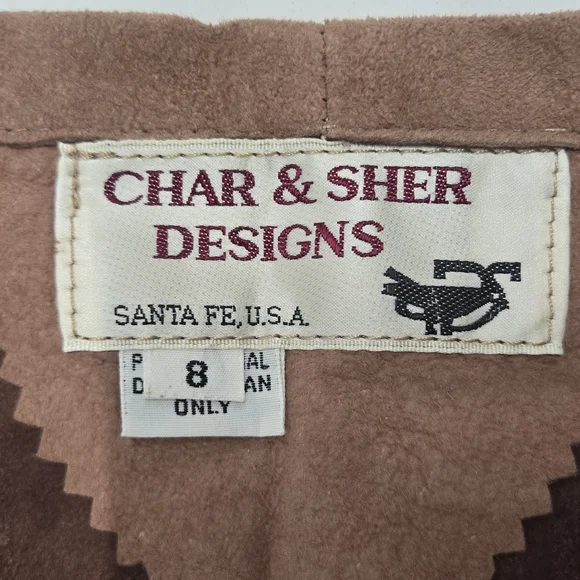 Char & SherDesigns Santa Fe USA Vintage Suede Wrap Around Skirt SZ 8
